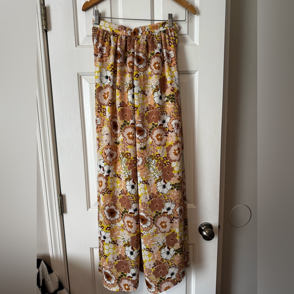 Vintage Vibes Vestique Floral Wide Leg Flowy Pants - Women's Small 0492